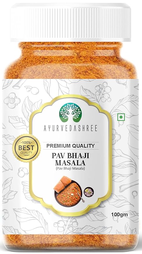 AYURVEDASHREE Pav Bhaji Masala 100gm PET Jar- Premium Quality | All Natural | Healthy | Non GMO | Indian Spices
