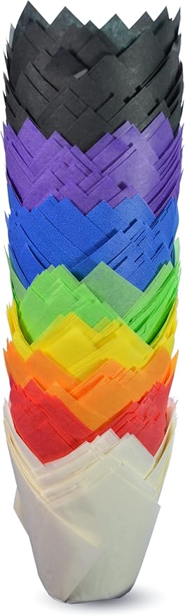 Rainbow Tulip Baking Cups Cupcake Liners Muffin Liners Greaseproof Paper 200