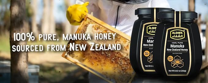 ALSHIFA Natural Honey 17.63oz (500g) | Pack of 3 | Raw & Pure Honey Unpasteurized | 100% Pure Wildflower Honey | No Added Sugar | Glass Bottle