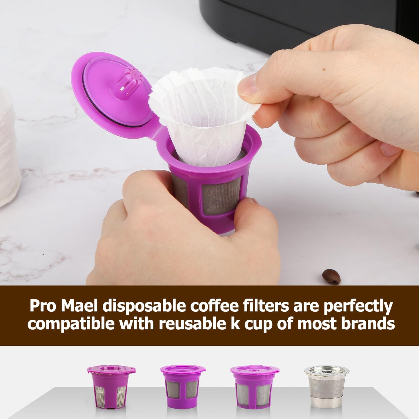 Pro Mael 360 Count Disposable K Cup Filters, Coffee Filter Paper for Keurig Brewers Single Serve