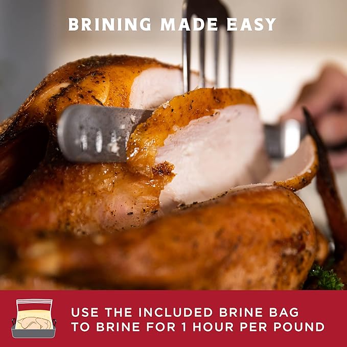 Fire & Flavor Turkey Perfect All-Natural Herb Brine Seasoning Kit, Perfect for Roasting, Grilling, Smoking, and Frying, Including Durable Double-Zipper Gusseted Brining Bag for Birds up to 25 lbs