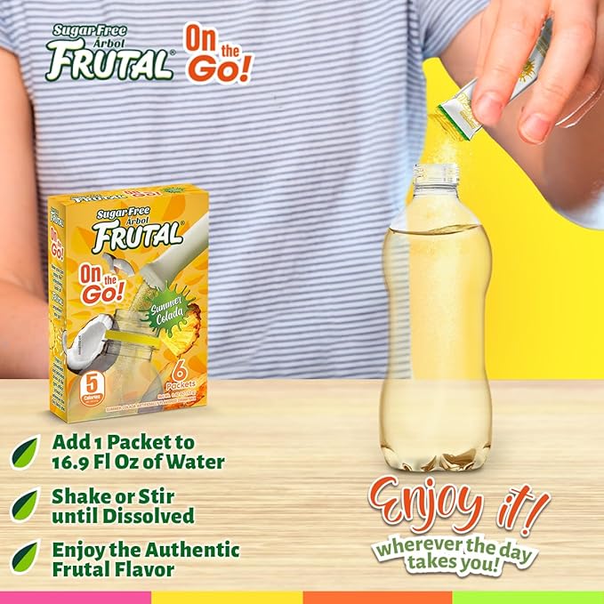 Frutal On-The-Go! | Powdered Drink Mix Pina Colada - Flavored Sugar Free! ??Single Serve On The Go! - Powder Sticks Packets (30 Count of Stick Packs)