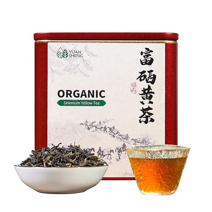 YUANSHENG Selenium Yellow Tea, China Organic tea with Selenium Enriched, 100% Natural Imperial Yellow Tea Loose Leaf, Rich in Antioxidants, Perfect for Gifts, 2.5 Oz