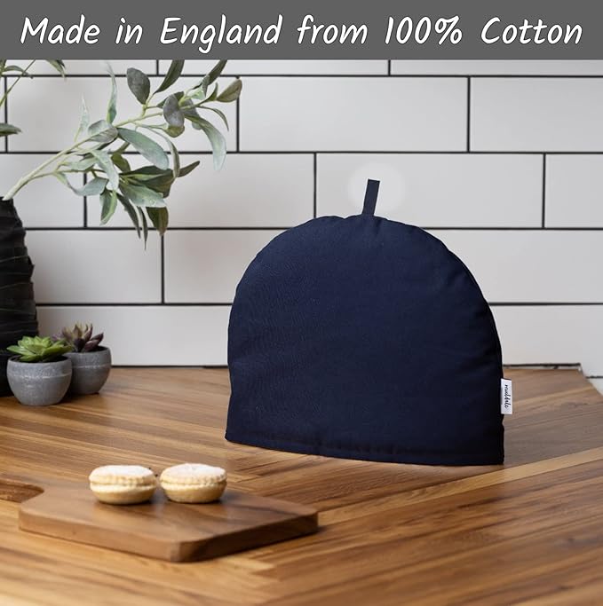 Muldale Large Tea Cozy for Teapot - Oxford Navy - Teapot Cover Insulated 100% Cotton Thick Wadding - Designed in England - Tea Cozies Covers - 1 to 6 Cup