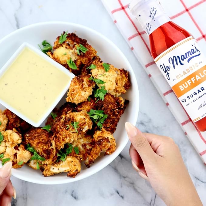 Yo Mama???Foods Keto Buffalo Dipping, Marinade & Wing Sauce - Pack of (4) - Low-Zero Carb, No Sugar Added, Whole30, Paleo, Gluten and Soy Free, and Low Calorie!