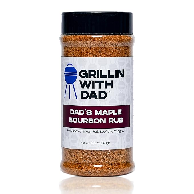 Grillin With Maple Bourbon Rub - Great Tasting Sweet and Savory BBQ - Great Balance of Flavor - Delicious On Chicken, Pork, Salmon - Gluten Free