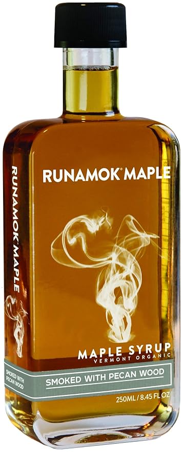 Runamok Pecan Wood Smoked Maple Syrup Organic - Authentic & Real Vermont Maple Syrup | Pure Strong Flavor | Great for BBQ, Broiled Salmon, Vinaigrettes & Cocktails | 8.45 Fl Oz (250mL)