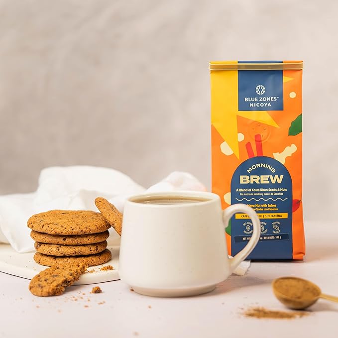 Blue Zones Nicoya - Morning Brew, Maya Nut and Spices- 100% Natural Ground Coffee Alternative - High Micronutrients - Gluten & Sugar-Free (12 oz/ 340 g)