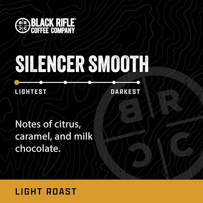 Black Rifle Coffee Company Light Roast K Cups - Single Serve K Cups Coffee Pods - Kcup Pods Compatible with Keurig 1.0 & 2.0 - Made from Pure Arabica Beans (Silencer Smooth, 12 Count)