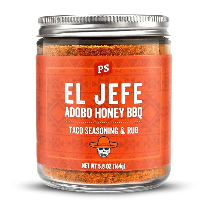 PS Seasoning El Jefe - Adobo Honey Spice Blend & Adobo All-Purpose Seasoning Dry Rub for Tacos, Fajitas, Chicken, Pork, Beef - Mexican Street Taco Seasoning Mix for Grilling, Smoking, Baking, Roasting