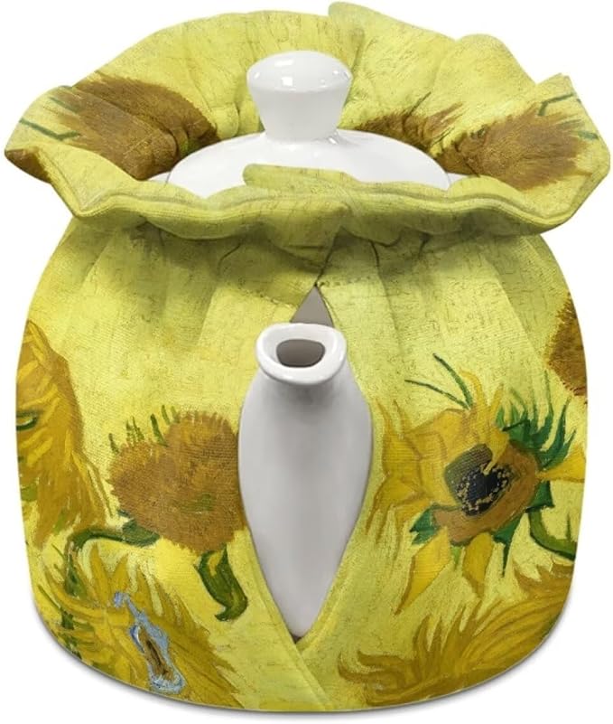 Tea Pot Cozies, Oil Painting Printed Teapot Dust Cover Tea Cosy, Kitchen Home Decorative Tea Pots Cozy with Insulation Pad for Housewife, Friend, Mom