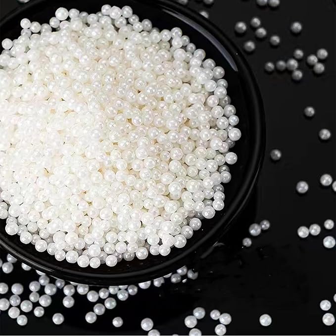 Sentovac White Nonpareils Sprinkles Edible 2mm Mini Peals Cake Decorating Sugar Candy Cookie Cake Cupcake Topper Ice Cream Baking Decorations Halloween Christmas Valentines Wedding Supplies