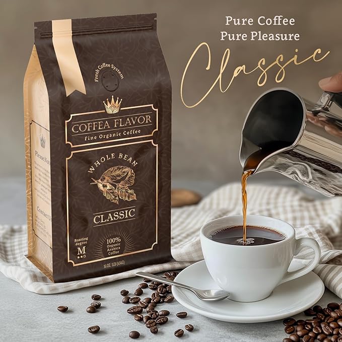 Premium Coffee Beans ??Organic Whole Bean Coffee, 100% Arabica, Single Origin, Medium Roast, Balanced Acidity ??by Coffea Flavor