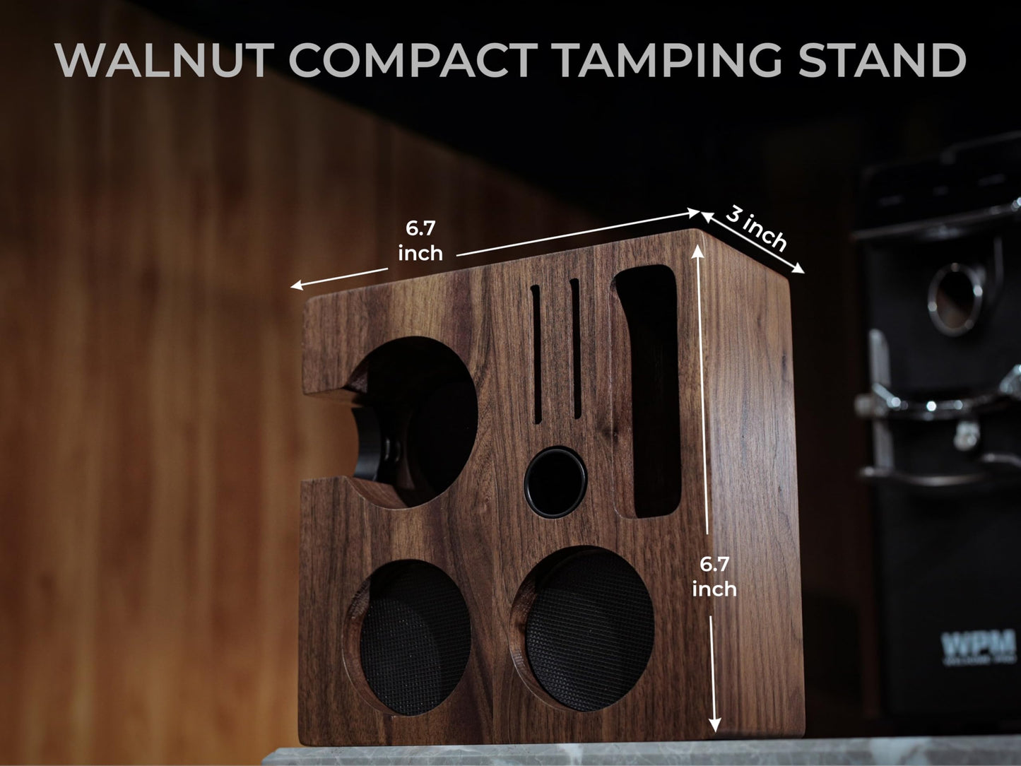 KNODOS Walnut Espresso Tamping Station 54mm for Breville – Coffee Accessories Organizer Tamper