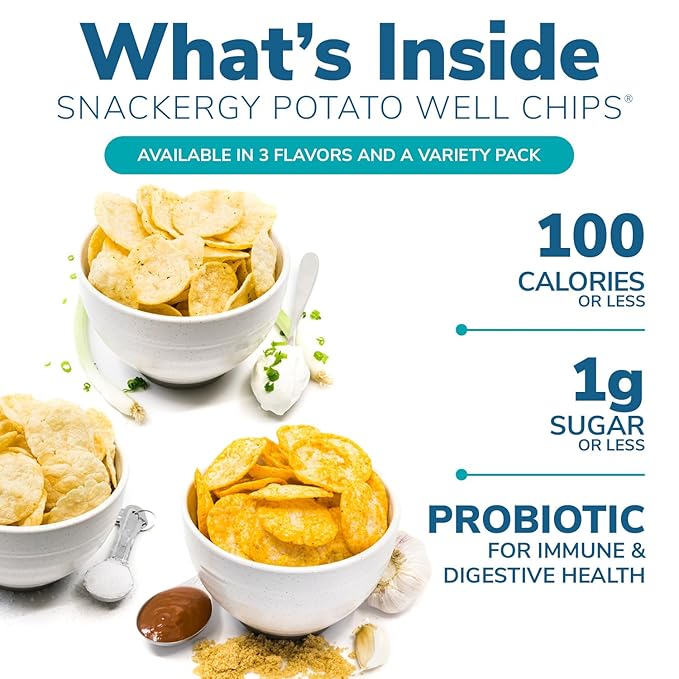 WonderSlim Potato Well Chips, Hickory Barbecue, With Probiotics & Immune Support, Vegan, Gluten Free (12ct)