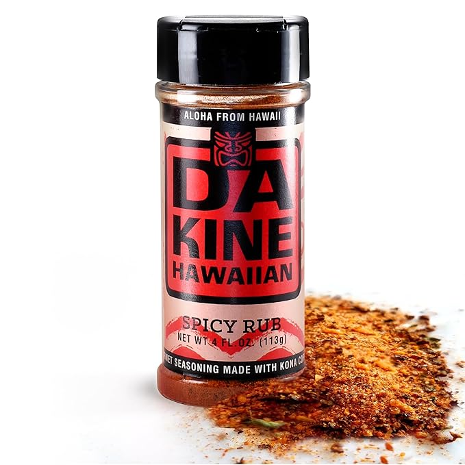 Da Kine Hawaiian Premium BBQ Dry Rub Seasoning - Authentic BBQ Seasoning Blend, Perfect Gourmet Rub Spices for Smoking, Grilling & Cooking - Gluten-Free, Low Sodium, No MSG - Spicy Flavor (4 oz - 1 Pack)