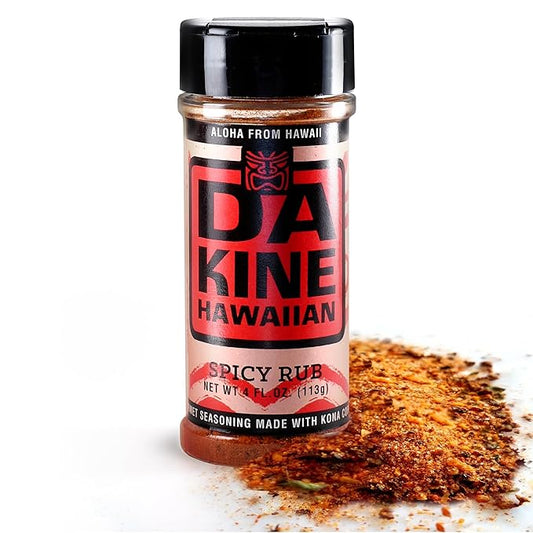 Da Kine Hawaiian Premium BBQ Dry Rub Seasoning - Authentic BBQ Seasoning Blend, Perfect Gourmet Rub Spices for Smoking, Grilling & Cooking - Gluten-Free, Low Sodium, No MSG - Spicy Flavor (4 oz - 1 Pack)