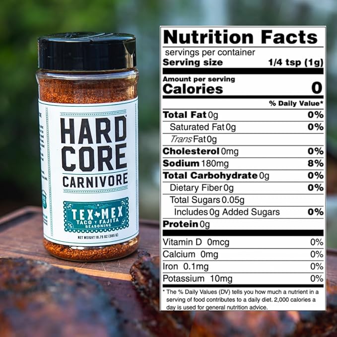 Hardcore Carnivore Tex Mex:Taco, Fajita Grilling Seasoning (10.75 oz Shaker) Texas-Made Spice Blend for Chicken, Beef and More