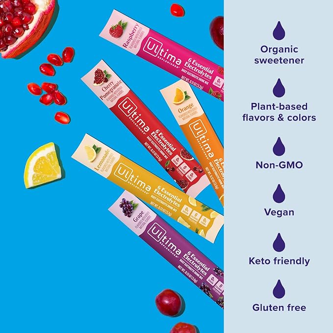 Ultima Replenisher Daily Electrolyte Powder Drink Mix ??Sugar Free ??Original Variety, 20 Stickpacks ??Hydration Packets with 6 Electrolytes and Minerals ??Keto Friendly, Vegan, Non-GMO