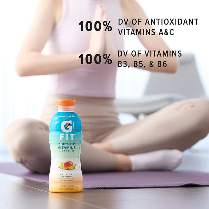 Gatorade Fit Electrolyte Beverage, Healthy Real Hydration, Watermelon Strawberry, 16.9.oz Bottles (12 Pack)