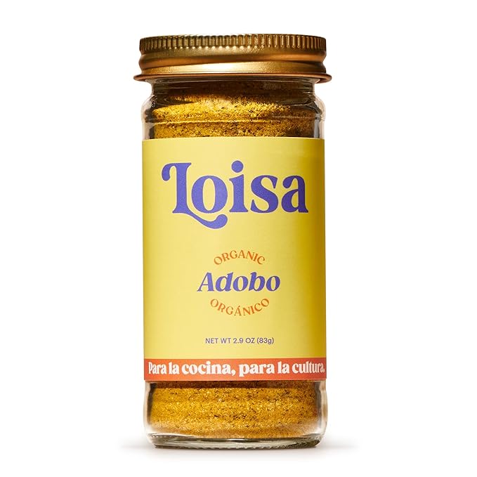 Loisa Adobo Seasoning, USDA Organic, Non-GMO, No-MSG, No Preservatives, No Artificial Coloring, No Artificial Flavors, 2.9oz, Pack of 1 (Adobo)