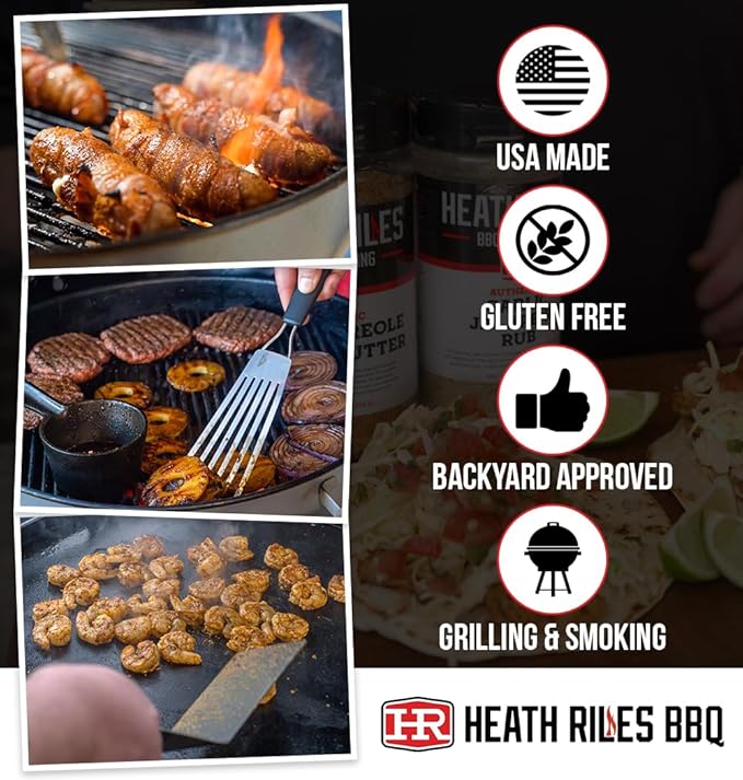 Heath Riles BBQ Rub - Honey Seasoning, Champion Pitmaster Recipe, Legendary BBQ Rubs For Smoking & Grilling, 70+ BBQ Championships, 12 oz.
