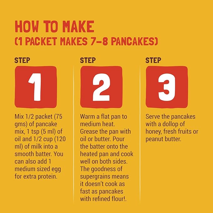 Slurrp Farm No Maida Pancake Mix | Instant Breakfast Mix Made with Oats and Jowar | Eggless Healthy Breakfast for Kids & Adults | Banana Chocochip- Pack of 3 X 150g