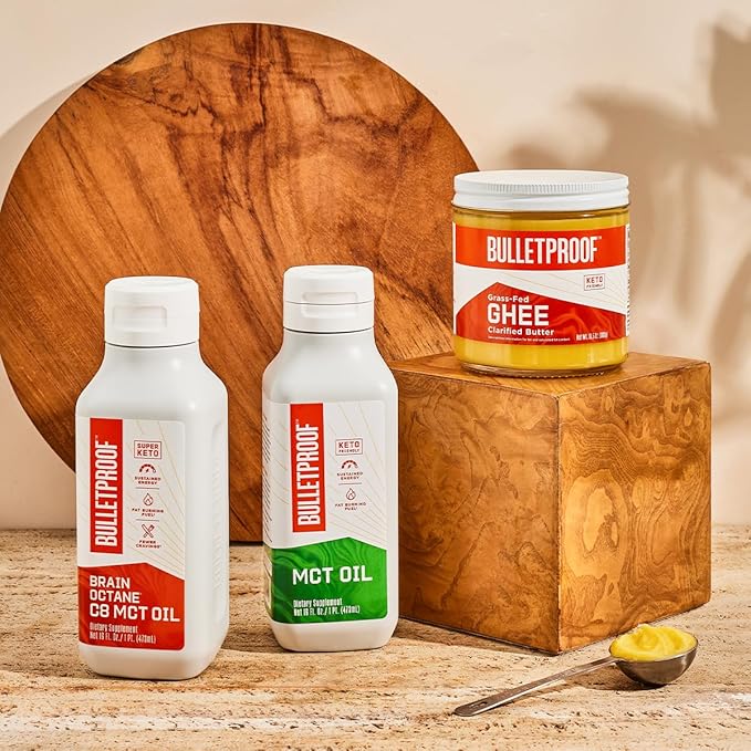 Bulletproof Brain Octane C8 MCT Oil, 32 Ounces (Pack of 2), Keto Supplement for Sustained Energy and Craving Support