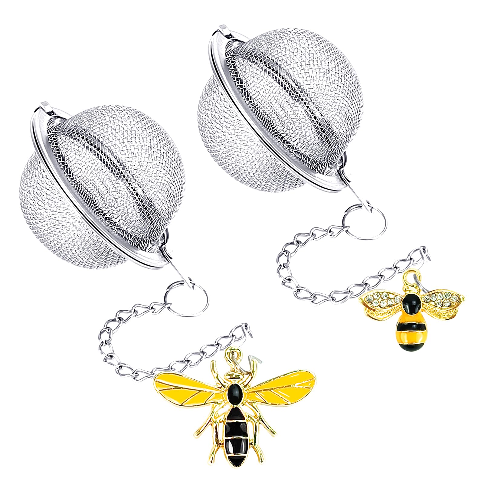 2PC Stainless Steel Mesh Tea Infuser,2.1 inch Tea Ball with Honey Bee