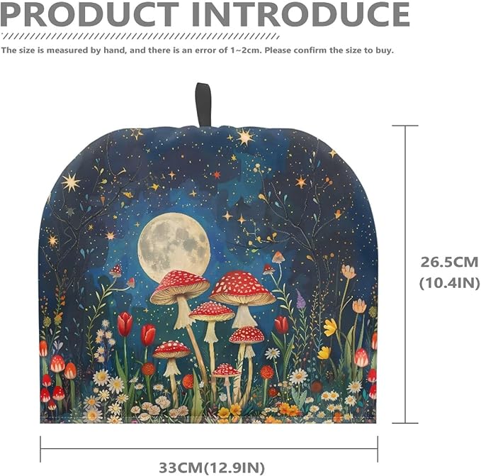 Mushrooms Moon Pattern Tea Cozy for Teapot Dome Teapot Cover Customized Teapot Covers with Handle Dust Cover Kitchen Kettle Dust Cover Can Hung and Folded Tea Pot Kitchen Decorative 竊뉰lue竊?"<div>