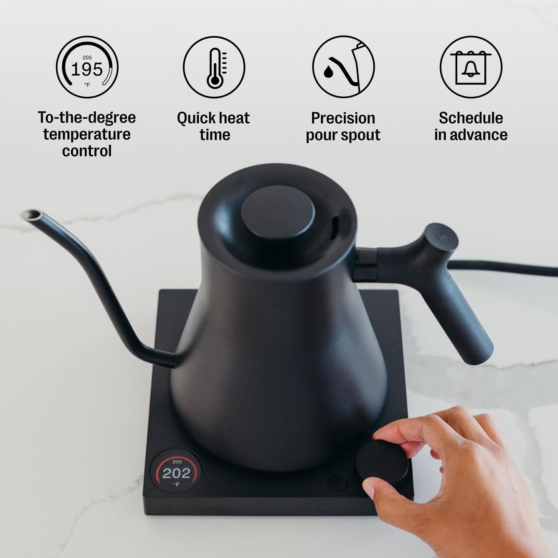 Fellow Stagg EKG Pro Gooseneck Electric Kettle, Brew Timer, 0.9 Liter