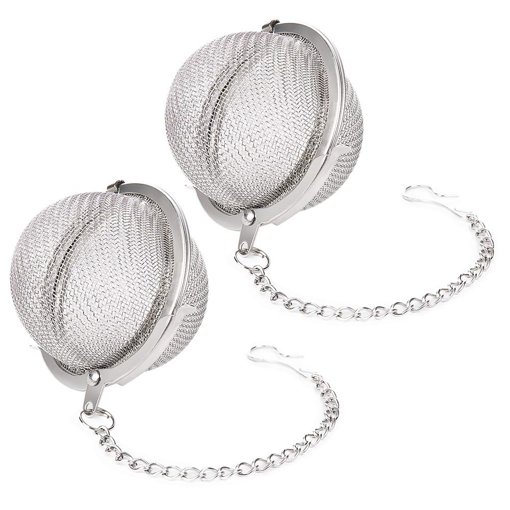 2Pcs Stainless Steel Tea Infuser Strainer, 2.04 Inch Fine Mesh Ball