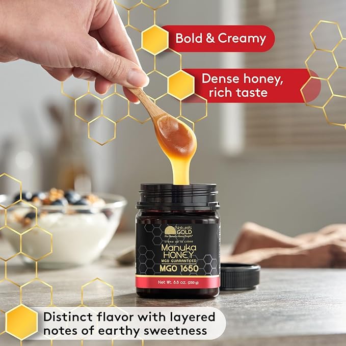 Nature’s Gold Raw Manuka Honey, Certified High MGO | Authentic MGO, 100% Pure Genuine Traceable Hive to Home