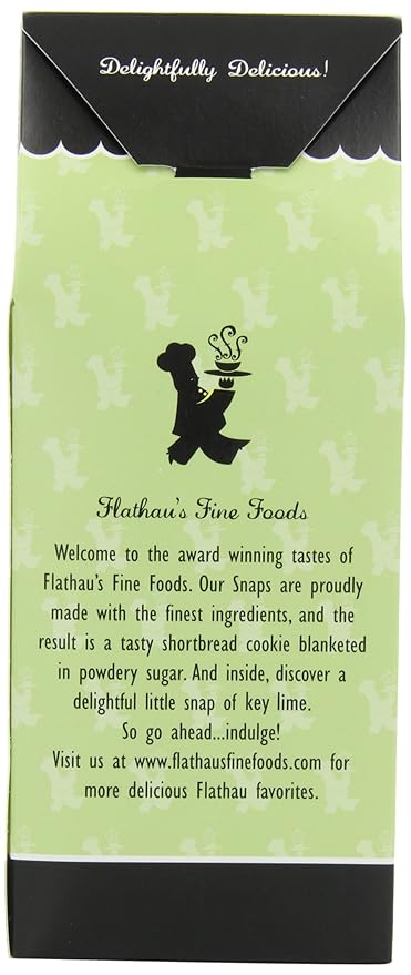 Flathau?셲 Fine Foods, Gourmet Shortbread Cookies, Handcrafted All Natural Artisan Bites, Southern-Baked Sweet Snaps with a Buttery Finish (Pack of 6, Key Lime)