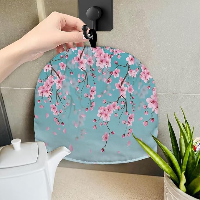 Blue Tea Cozies Cherry Blossom Tea Cozy for Teapot Insulated for Women Pink Tea Cosy for Teapot Home Kitchen Accessories
