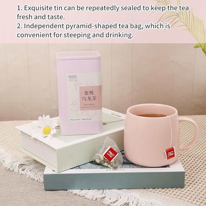 DOZO White Peach Oolong Tea Bags 4.93oz/140g (40 bags) Individual Peach Blossom High Mountain Oolong Tea Bags Refreshing Fruit Aroma Cold竊낷ot Brew ??¸죨?¿뚪?????¸죨?¿뚪????�죨?¿뚪???"<div>