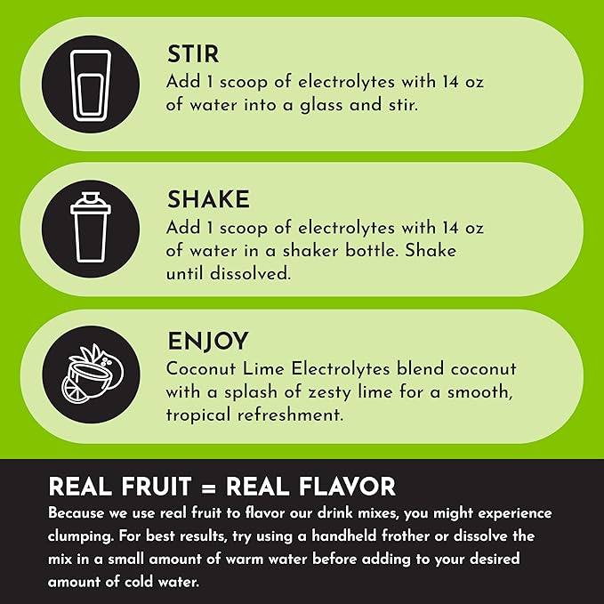 Coconut Lime Electrolytes ??30?‘Serving Hydration Drink Mix with Coconut Water, Sea Salt, and Trace Minerals ??Supports Hydration, Recovery, and Electrolyte Balance*
