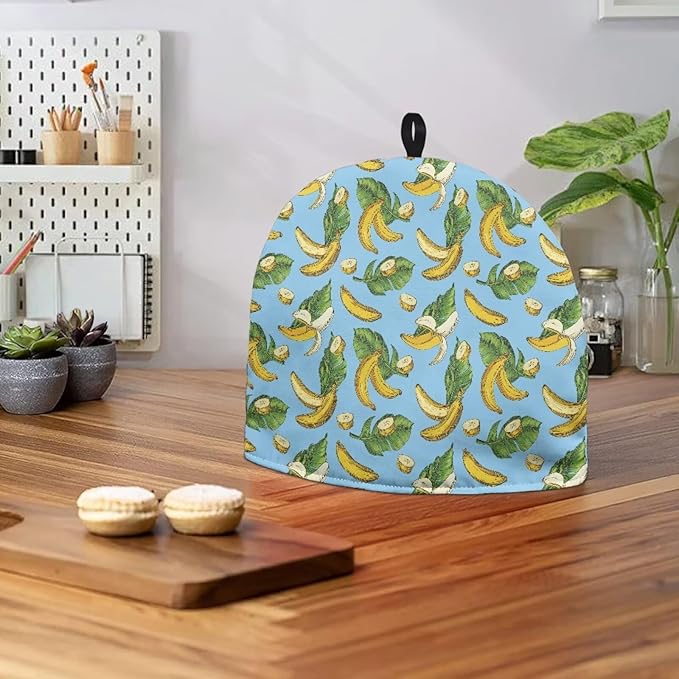 Tea Cozy Yellow Banana Print Creative Insulated Tea Cosy Extra Thick Home Kitchen Decoration Creative Gifts Dust Teapot Cover Kitchen Accessories for Travel