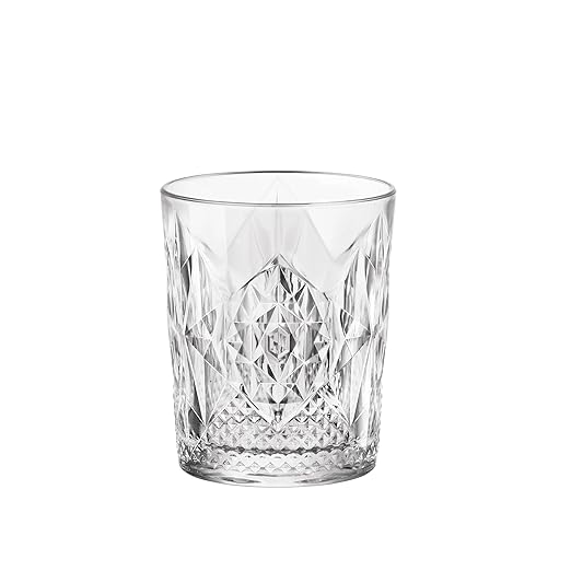 Bormioli Rocco Bartender Stone 13.25 oz. Double Old Fashioned DOF Drinking Glasses, Clear, Set of 6