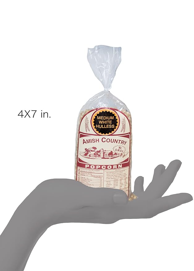 Amish Country Popcorn | 1 lbs Bag | Medium White Popcorn Kernels | Old Fashioned, Non-GMO and Gluten Free (Medium White - 1 lbs Bag)