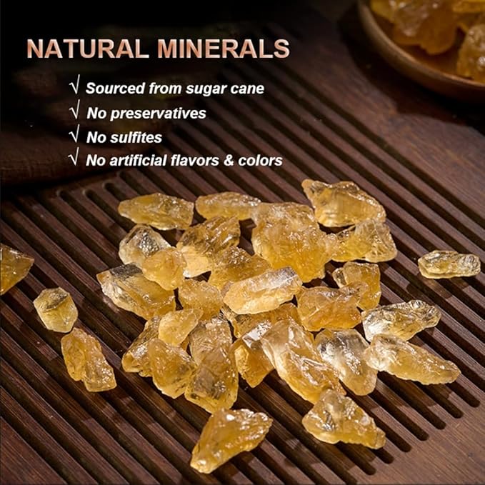 Fraunitsh Yellow Rock Sugar - Natural Sweetener, 9.8oz | Small Sugar Crystals | Perfect for Tea, Coffee, Baking, Boba, Cooking & Asian Desserts | 容꾢?±楹?,<div>