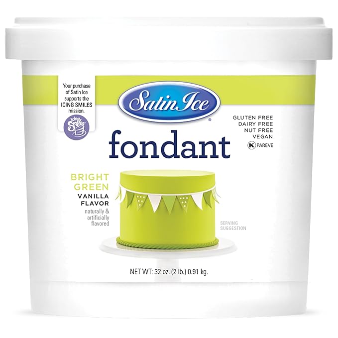 Satin Ice Fondant for Cake Decorating, Bright Green (2 Pound)