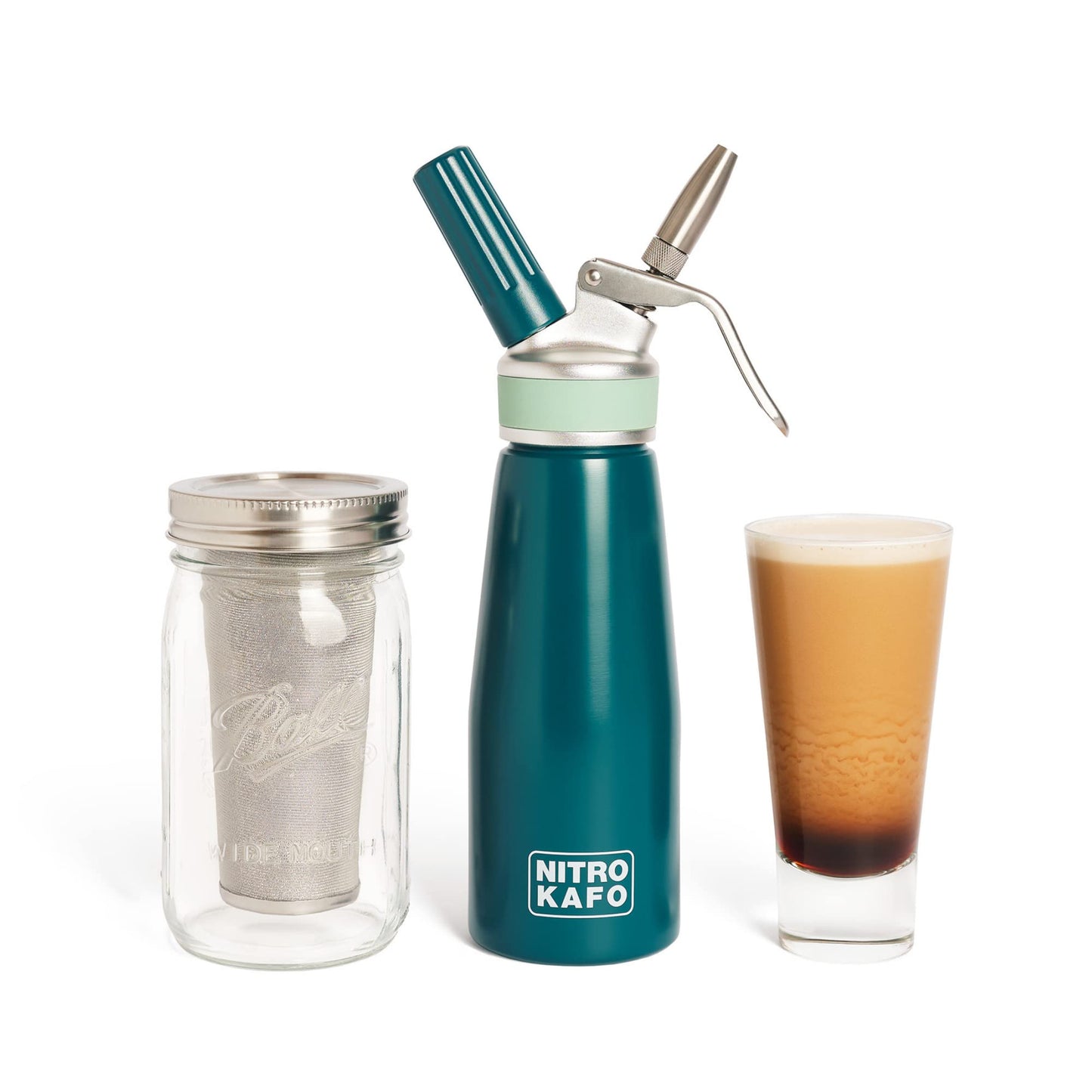 Nitro Cold Brew Maker, Nitro Diffuser Nozzle & Cold Brew Maker, 1-Pint/0.5L