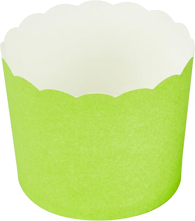 Panificio 6 Ounce Cupcake Wrappers, 200 Scalloped Baking Cups - Oven-Ready, Greaseproof, Green Paper Cupcake Liners, Disposable, For Birthdays, Baby Showers, Or Weddings - Restaurantware