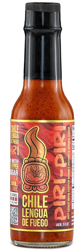 Chile Lengua de Fuego Piri Piri Hot Sauce – 1 Bottle – Artisan Honduran Sauce with Scotch Bonnet