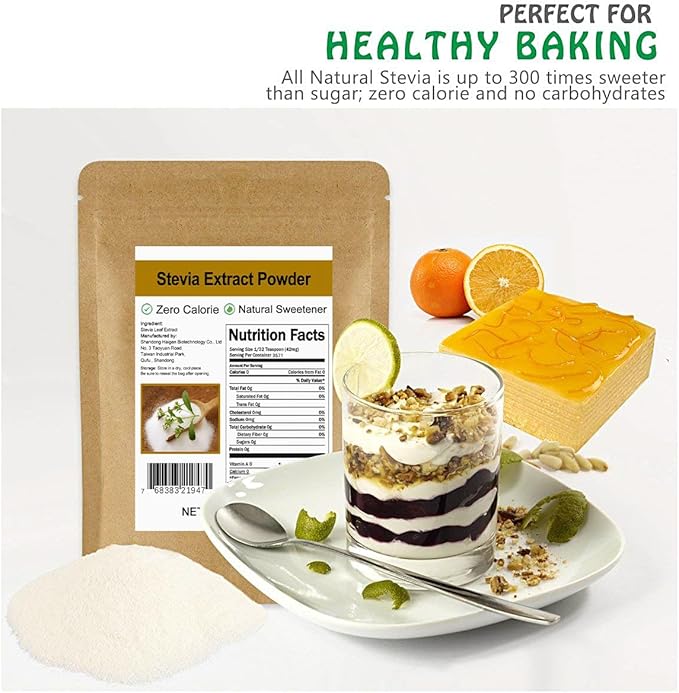 Pure Stevia Extract Powder without Erythritol 5.2oz(148g) - Highly Concentrated Stevia Powder Sweetener, Zero Calorie, No Artificial, Natural Sugar Alternative