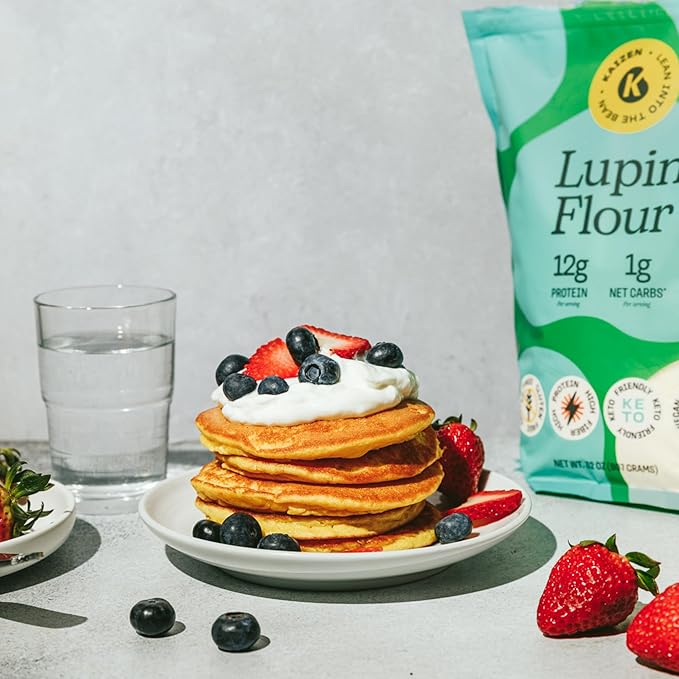 Kaizen Lupin Flour 2lbs ??High Protein, Low Carb, Keto Friendly, Gluten Free Ground Lupini Flour ??Non GMO, Vegan, Low Calorie, High Fiber Lupin Bean
