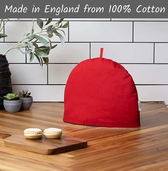 Muldale Large Tea Cozy for Teapot Insulated - Jubilee Red - 100% Cotton Extra Thick Wadding - Designed in England - Tea Cozies Covers Fit 1 to 6 Cup
