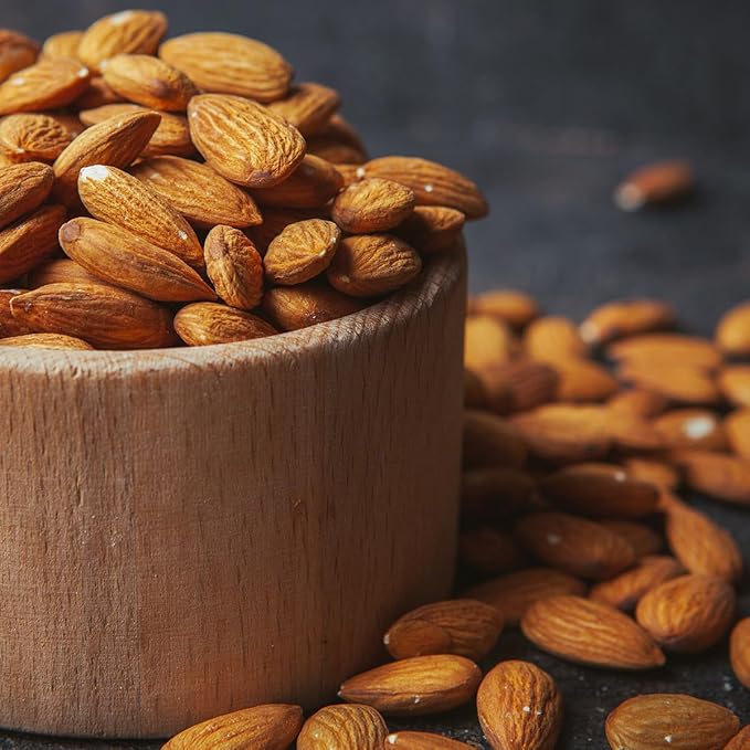 Almonds Roasted Unsalted - Fresh and Delicious Guilt Free Healthy Keto Snack Whole Unsalted Nuts Packed in Resealable Bag, Low Calories, Vegan, Gluten-Free, 4lbs