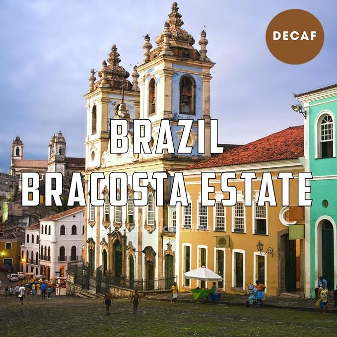 Brazil Decaf Coffee, Bracosta Estate, Ground, Swiss Water Processed, Fresh Roasted, 5 lbs